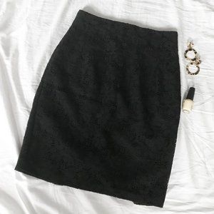 Vintage Casablanca Black Lace Pencil Skirt